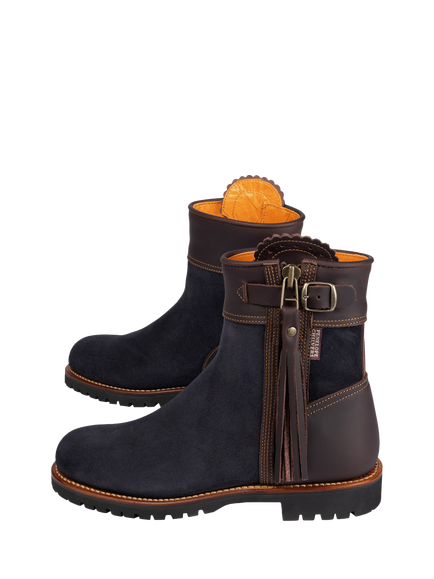 Penelope Chilvers Cropped Inclement Suede Waterproof Ankle Boots, Navy - view 2, Navy