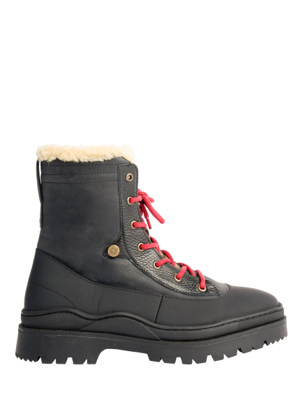 Penelope Chilvers Florist Wool Lined Walking Boots, Black/Red, Black/Red