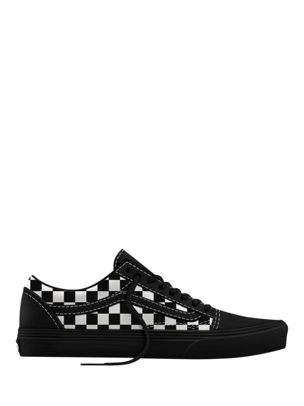 Vans Old Skool Check Lace Up Trainers, Black/White, Black/White