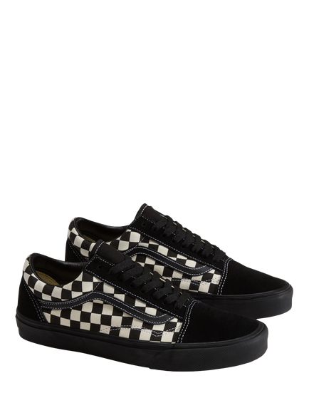 Vans Old Skool Check Lace Up Trainers, Black/White - view 2, Black/White