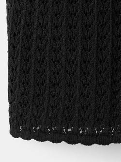 Mango Sha Round Neck Cardigan, Black - view 2, Black