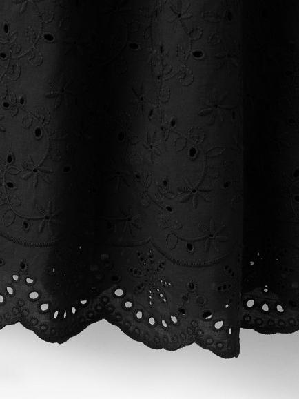 Mango Eyelet Embroidered Bandeau Midi Dress, Black - view 2, Black