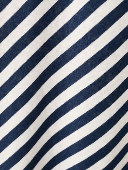 Mango Asymmetric Stripe Halterneck Maxi Dress, Navy - view 2, Navy