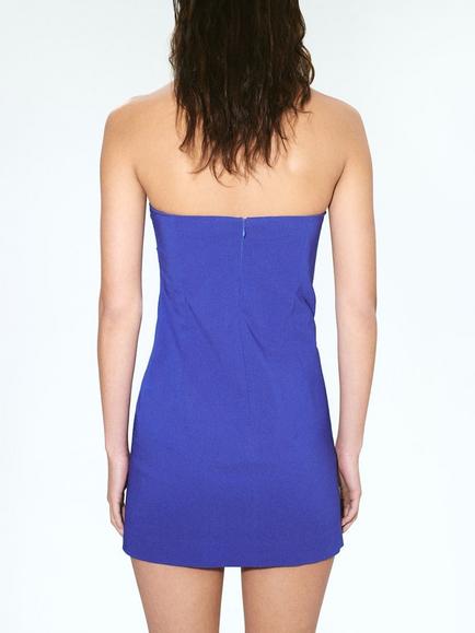 Mango Draped Mini Dress, Blue - view 2, Blue