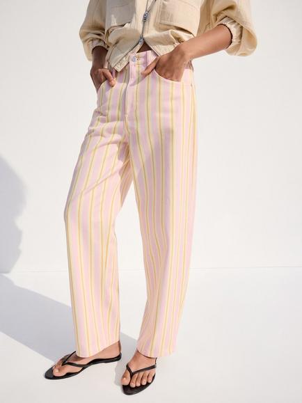 Mango Straight Fit Jeans, Pale Pink, Pale Pink