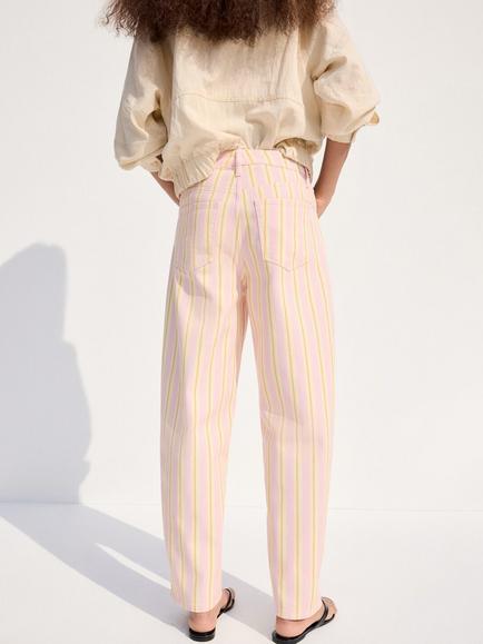 Mango Straight Fit Jeans, Pale Pink - view 2, Pale Pink