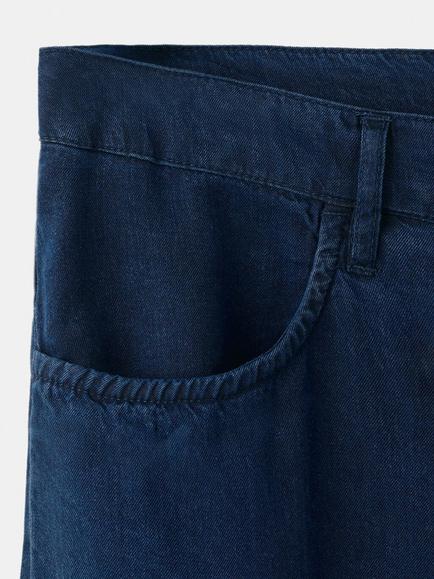 Mango Gis Wide Leg Fit Jeans, Dark Blue - view 2, Dark Blue