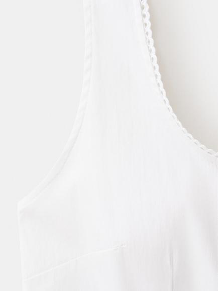 Mango Lola Cotton Rich Crop Top, Off White - view 2, Off White