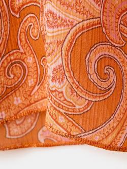 Mango Pomelo Paisley Short Sleeve Top, Orange - view 2, Orange