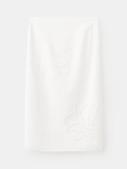 Mango Alfred A-Line Midi Skirt, White, White