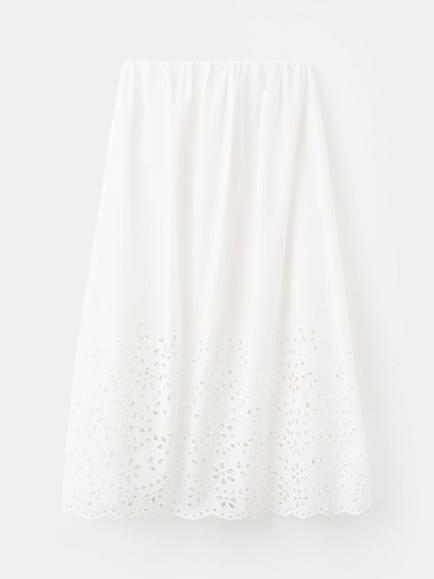 Mango Jasmin A-Line Midi Skirt, Off White, Off White