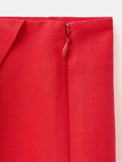 Mango Toscan A-Line Mini Skirt, Red - view 2, Red