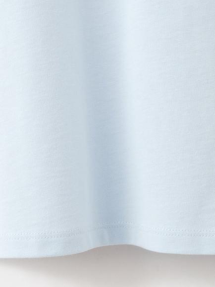Mango Cotton Crew Neck T-Shirt, Sky Blue - view 2, Sky Blue