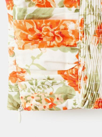 Mango Bouquet Floral Spaghetti Strap Cotton Rich Top, Orange - view 2, Orange