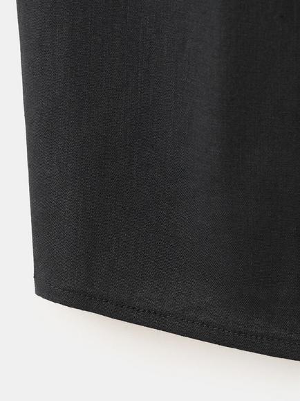 Mango Santori Linen Blend Vest Top, Black - view 2, Black