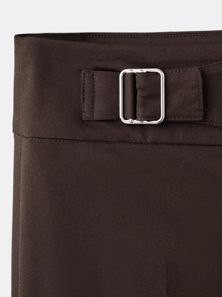 Mango Lol Cotton Rich Straight Trousers, Chocolate - view 2, Chocolate