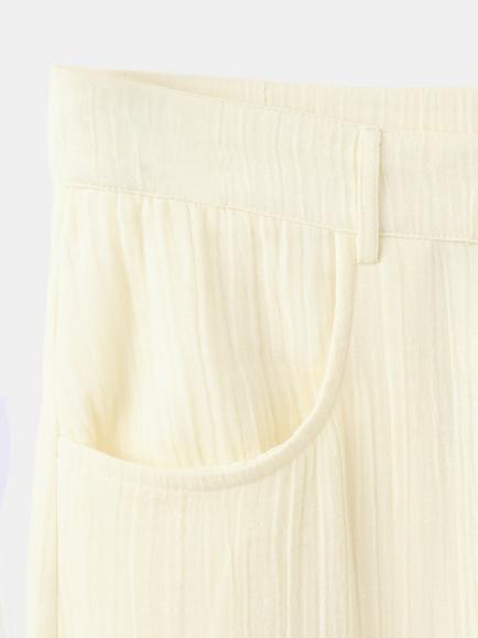 Mango Wide Leg Culottes, Pastel Yellow - view 2, Pastel Yellow