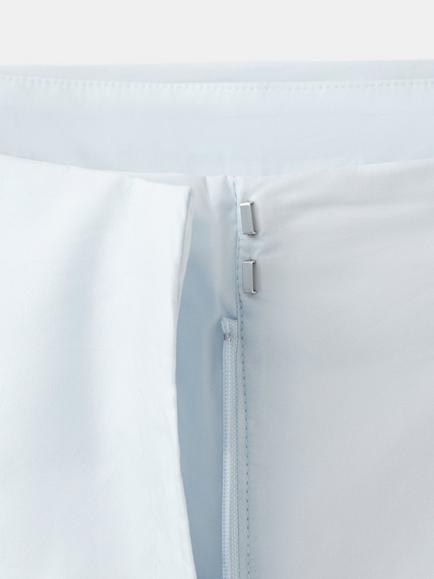 Mango Cotton Wrap Waist Wide Leg Trousers, Sky Blue - view 2, Sky Blue