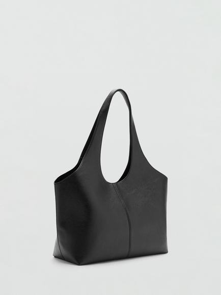 Mango Structured Tote Bag - view 2, Black