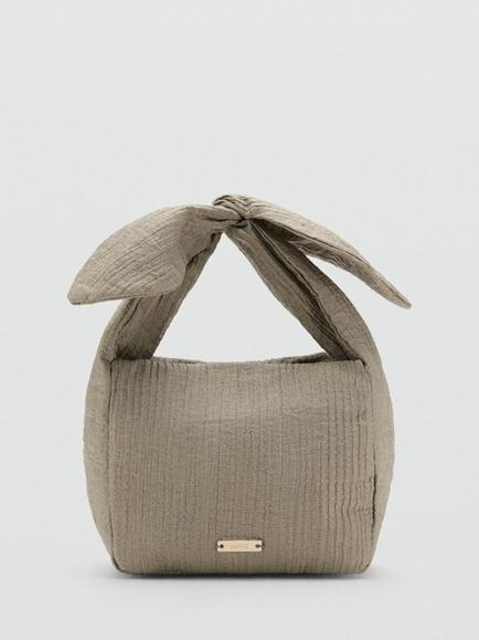 Mango Structured Knotted Handbag, Ash