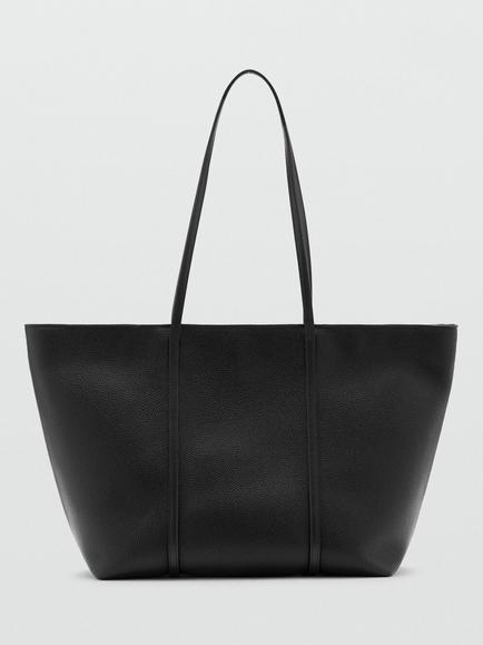 Mango Structured Tote Bag, Black, Black