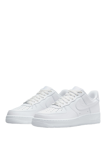 Nike Air Force 1 07 Leather Trainers, White - view 2, White