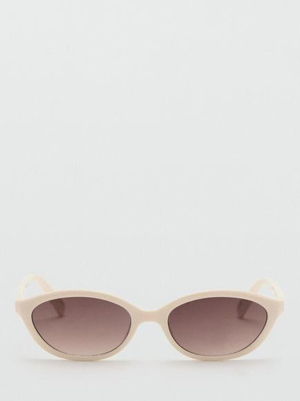 Mango Oval Frame Sunglasses, White, White