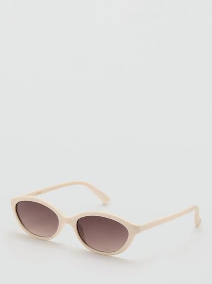 Mango Oval Frame Sunglasses, White - view 2, White