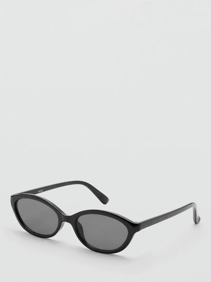 Mango Oval Frame Sunglasses, Black - view 2, Black
