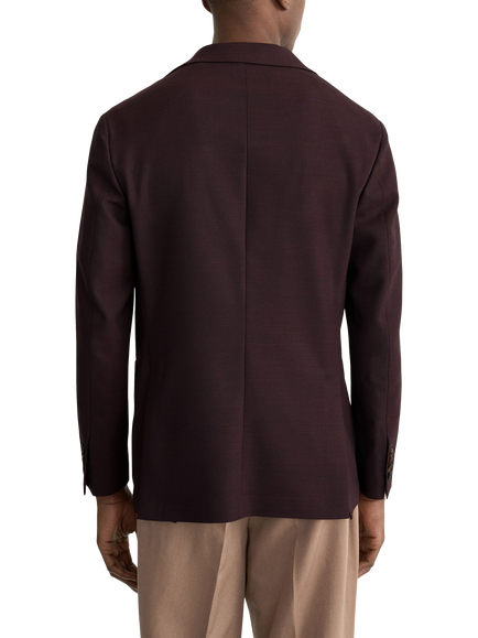 Eton Wool Blend Lana Tech Structure Soft Blazer, Dark Red - view 2, Dark Red