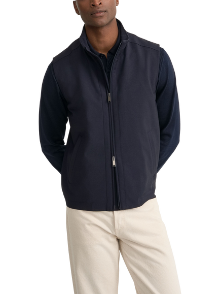 Eton Lana Wool Blend Tech Gilet, Navy Blue, Navy Blue