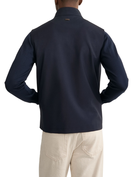 Eton Lana Wool Blend Tech Gilet, Navy Blue - view 2, Navy Blue