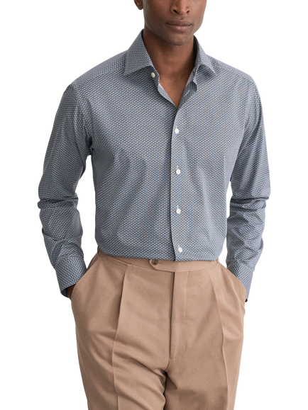 Eton Tailored Print Signature Twill Shirt, Dark Blue, Dark Blue
