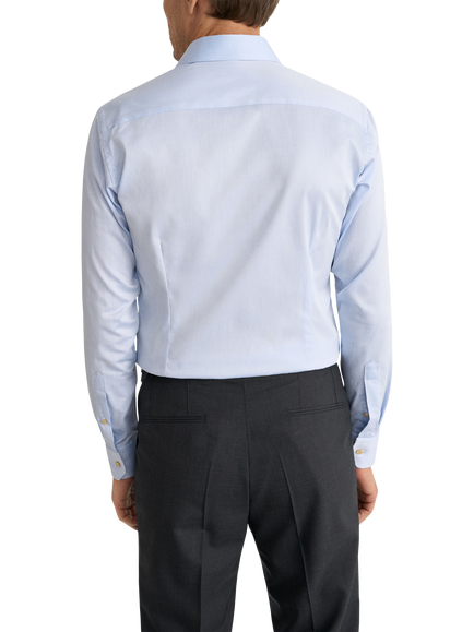 Eton Signature Twill Cotton Shirt, Light Blue - view 2, Light Blue