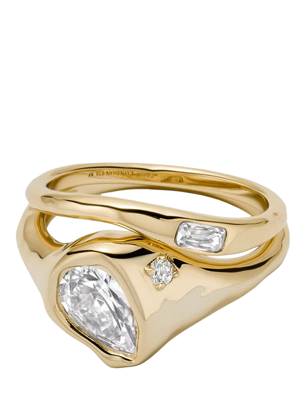 Daisy x Estée Lalonde Sapphire Stacking Ring Set, Gold, Gold