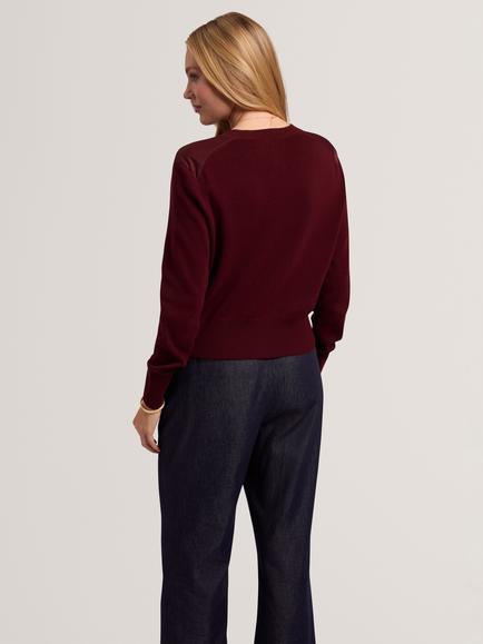 Ted Baker Noyla Floral Cardigan, Maroon/Multi - view 2, Maroon/Multi