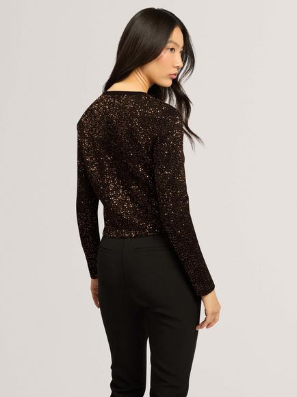 Ted Baker NYRIE Knitted Sequin Cardigan, Black - view 2, Black