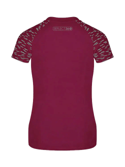 Proviz Women's Reflective Short Sleeve Training Top - view 2, Burgundy