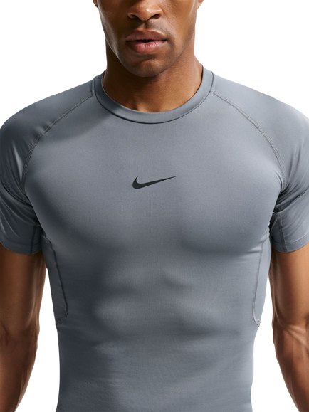 Nike Pro Dri-FIT Slim Fit Short Sleeve Men's Top, Smoke Grey/Black, Smoke Grey/Black