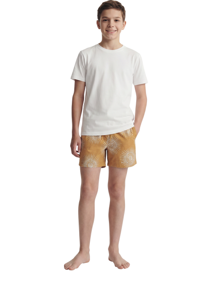 Jack & Jones Kids' Jpstmaui Drawstring Swim Shorts, Spruce Yellow - view 2, Spruce Yellow