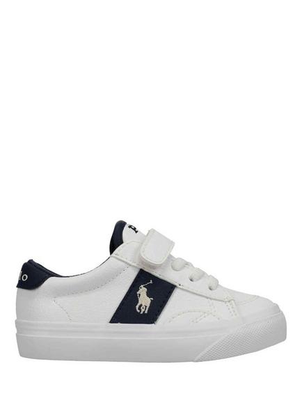 Ralph Lauren Kids' Ryley PS Trainers, White / Navy, White / Navy