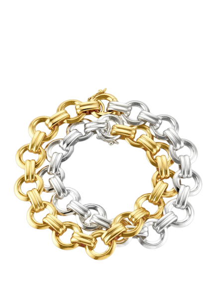Dinny Hall Chunky Wrap Bracelet, Silver, Gold, Silver, Gold