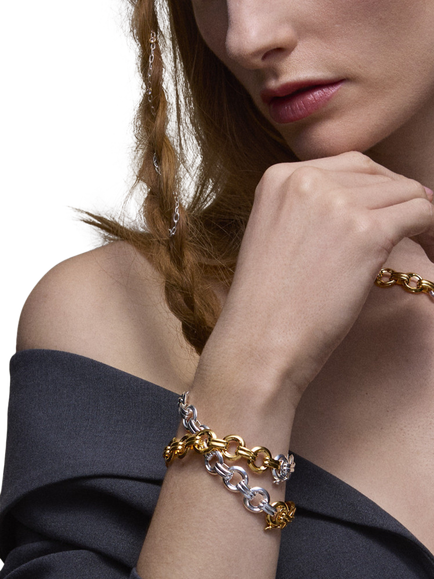 Dinny Hall Chunky Wrap Bracelet, Silver, Gold - view 2, Silver, Gold