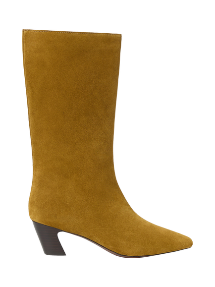 Loeffler Randall Cleo Suede Block Heel Calf Boots, Moss, Moss