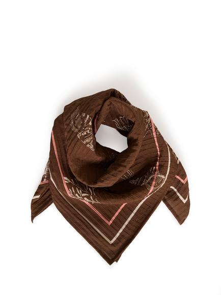 Saint Tropez Rosashells Square Printed Scarf containing LENZING™ ECOVERO™ Viscose, Fudge