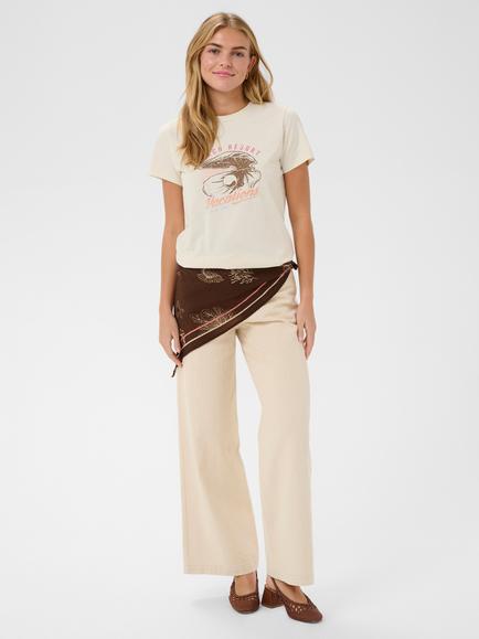 Saint Tropez Rosashells Square Printed Scarf containing LENZING™ ECOVERO™ Viscose - view 2, Fudge