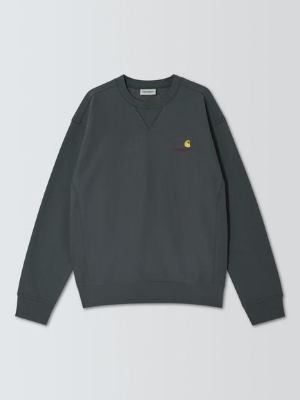 Carhartt WIP Cotton Rich American Script Logo Sweatshirt, Graphite, Graphite