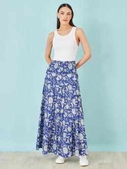 Yumi Floral Maxi Skirt, Blue, Blue