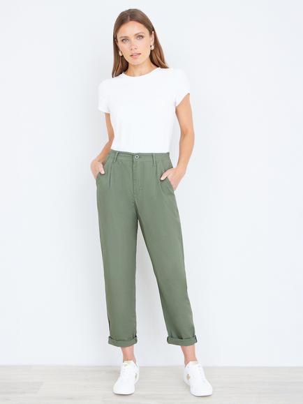 Yumi Stretch Cotton Chinos, Khaki, Khaki