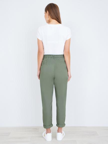 Yumi Stretch Cotton Chinos, Khaki - view 2, Khaki